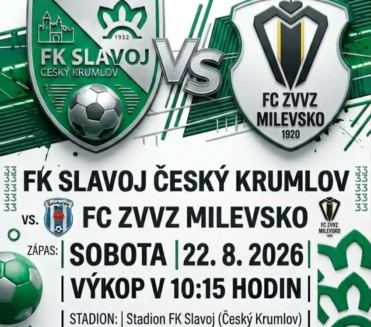 V sobotu přijede Milevsko - áčko potřebuje bodovat!