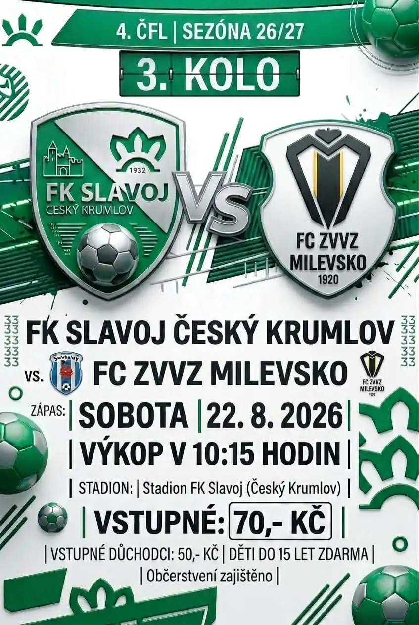 V sobotu přijede Milevsko - áčko potřebuje bodovat!