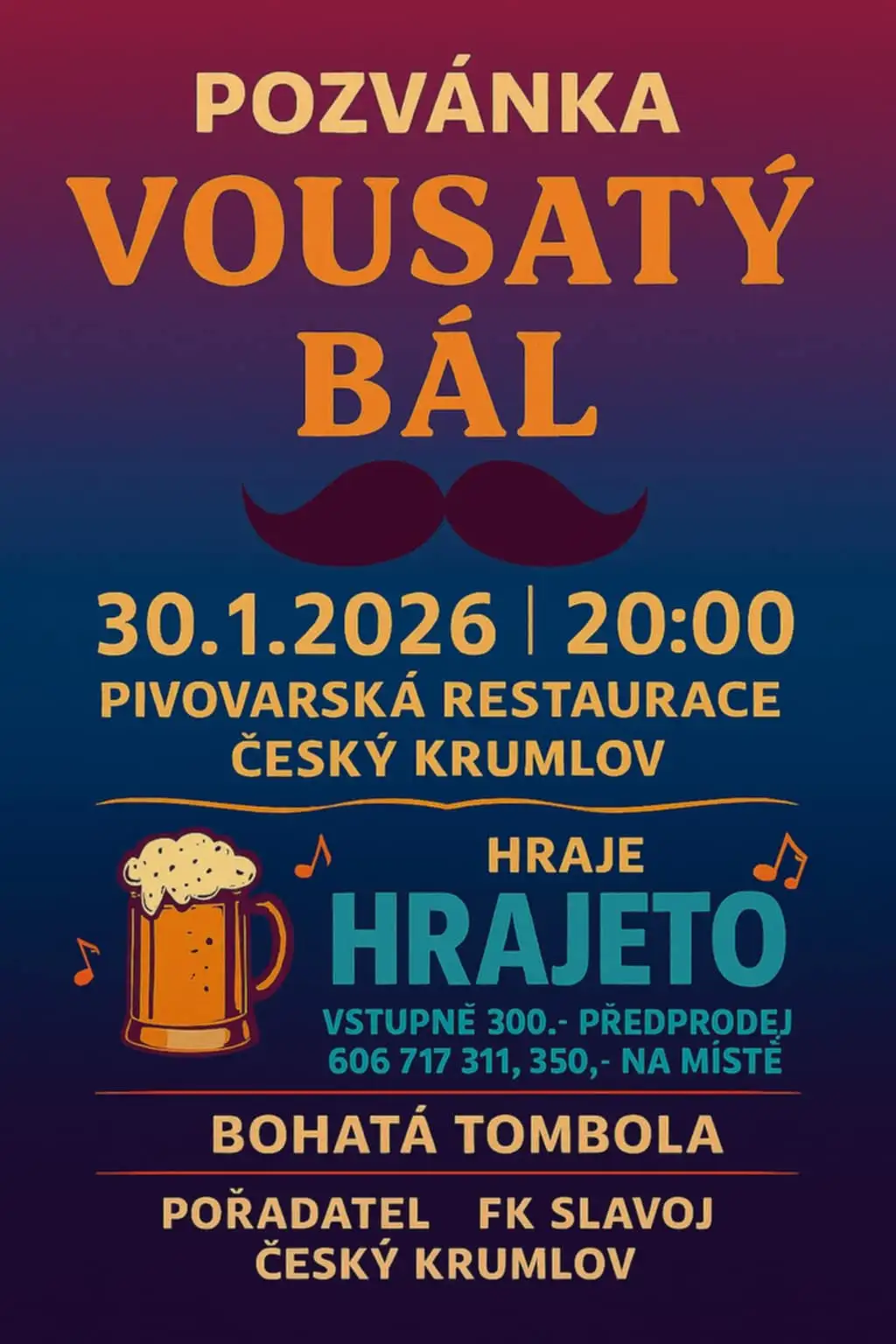 Zakoupení lístků na Vousatý bál